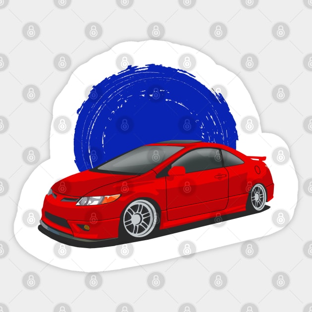 Red Honda Civic Si Sticker by Rebellion Store